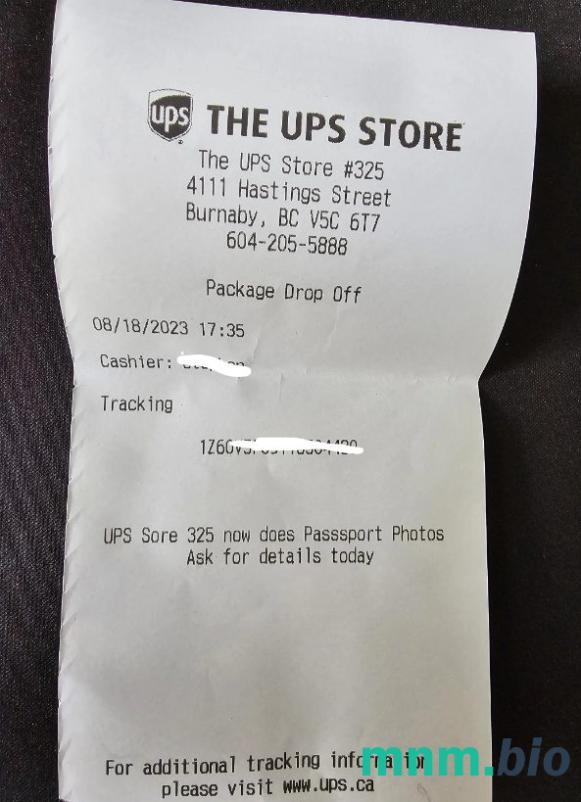 The UPS Store przykładowy czek płatniczy PSD